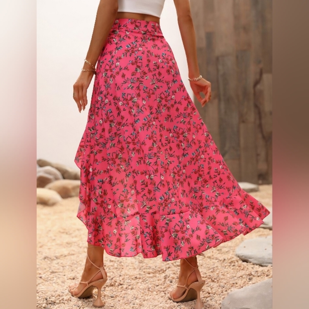 Floral Pink Women's Skirt - Picture 4 of 5